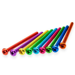 Viti in lega di alluminio <span class=keywords><strong>M2</strong></span>.5 M3 M4 vite a testa bombata Phillips bulloni colorati anodizzati - Product Image 1