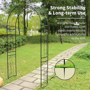 Arche circulaire <span class=keywords><strong>en</strong></span> <span class=keywords><strong>fer</strong></span> <span class=keywords><strong>forgé</strong></span> antique pour jardin de roses, décorations, clôture de sécurité facilement assemblable pour clôtures de ferme - Product Image 4