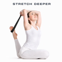 Ceinture de yoga 2-en-1 en coton à motif uni, durable, à tension moyenne, pour exercices de résistance, lavable, avec sangle de transport et boucle métallique, 180 cm, unisexe