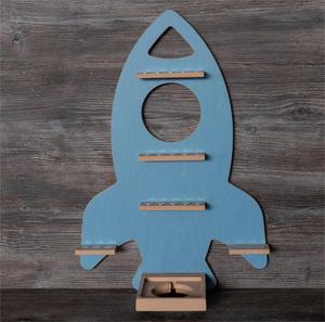 Fusée en bois personnalisée décoration de chambre d'enfant boîte à musique Tonie Toniebox étagère Regal - Product Image 5