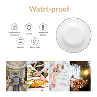 Assiette de service de luxe en or blanc avec bord large et finition brillante, idéale pour les banquets de mariage