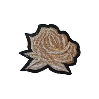 Patchs de broderie rose Golden Thread personnalisés pour vêtement