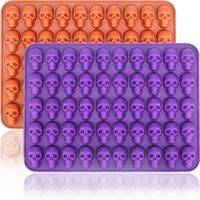 Moule en silicone antiadhésif à 40 ou 50 cavités en forme de mini-têtes de mort pour bonbons et gâteaux d'Halloween – Outils de pâtisserie en forme de tête de mort
