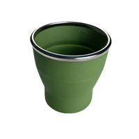 Gobelet pliable en silicone de 250 ml, bouteille de voyage légère avec bord en acier inoxydable