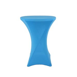 Juegos de sillas y manteles de punto de LICRA redondos negros reutilizables para eventos al aire libre bodas banquetes fiestas - Product Image 1