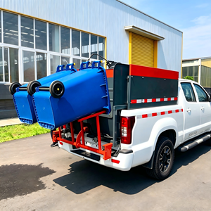 4x4 pick-up truck gemonteerde vuilnisbakreinigingswagen hogedrukreiniger kan twee vuilnisbakken tegelijkertijd reinigen - Product Image 4