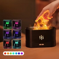 Diffuseur d'arômes 3D à effet flamme, humidificateur d'huiles essentielles LED coloré, brume ultrasonique pour la maison, le bureau, la décoration de bureau