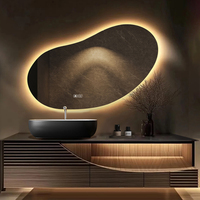 Meuble-lavabo moderne et minimaliste en bois massif avec miroir intelligent anti-buée et plan de travail pour appartement, lavabo de salle de bain
