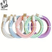 Cable de Carga Rápida de 1 M 60W con Trenzado de Nailon 3A, Cable de Carga USB Tipo C, Apto para iPhone y Teléfonos Android, Auriculares