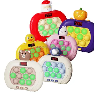 Hot selling Kids Decompress Press Music Whack-a-mole Game Console Educational LCD Screen Pop Quick Push Speed Game oys