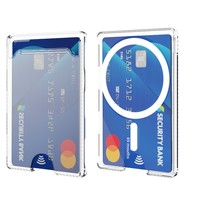 Étui de protection magnétique givré mat en PC transparent avec double fente verticale pour cartes, compatible avec 17 I18e