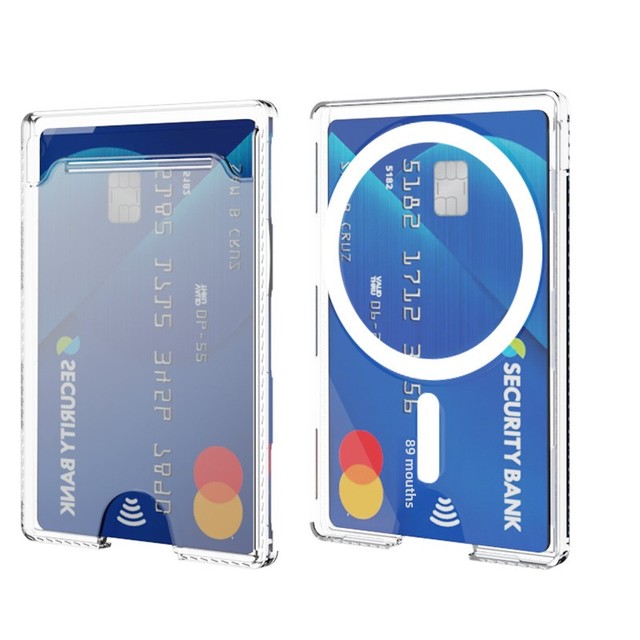 Magnetic Frosted Matte PC Transparent Vertical Push Dual Card Slot Storage Protective Card Case Fit for 17 I18e