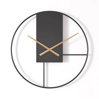 Jam Dinding Logam Bulat Minimalis, Analog Quartz Tanpa Suara, Bertenaga Baterai, Dekoratif untuk Ruang Tamu dan Kantor