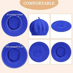 Boina de Lana Ajustable de Color Sólido, Estilo Casual de Invierno, con Logotipo Bordado a Mano Personalizado al por Mayor, <span class=keywords><strong>para</strong></span> Mujer - Product Image 3