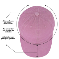 Gorra de Béisbol Vintage para Niños, Lavada y Desgastada, Ajustable, Gorra de Sol para Niños Pequeños, Gorra de Algodón Lisa para Niños y Niñas