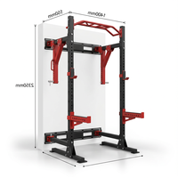 Estación Multifuncional Comercial de Acero Plegable para Montaje en Pared, con Rack de Sentadillas, Tubo 75x75 de 3mm, Máquina Smith Contrabalanceada y Entrenador Funcional