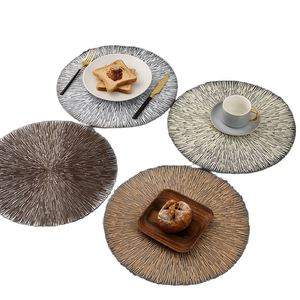 Nordic PVC <b>Round</b> Cup <b>Mat</b> 38x38cm Heat Resistant Eco-Friendly Customizable Color & Logo for Hotels Dining Wholesale - Product Image 1