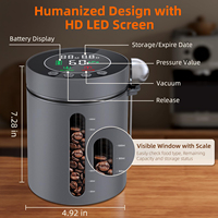 Bocal à café électrique intelligent sous vide, hermétique, rechargeable, moderne, pour la cuisine, avec affichage LED et indicateur de pression