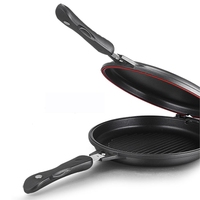 Poêle à frire double face ronde OEM Offre Spéciale de 32cm marmite à bascule pour barbecue poêle à griller casseroles en aluminium