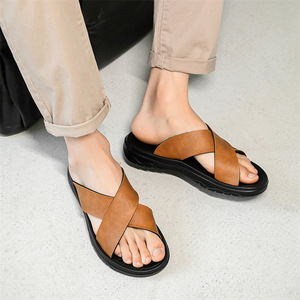 Sandales d'été OLICOM pour hommes, chaussures de plage décontractées d'extérieur, à brides croisées, antidérapantes, respirantes, à semelles souples et résistantes à l'usure - Product Image 3