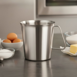 Tasses à mesurer en acier inoxydable pleine taille (500 ml, 700 ml, 1000 ml, 1500 ml, 2000 ml) avec échelle graduée pour usage domestique et commercial - Product Image 1