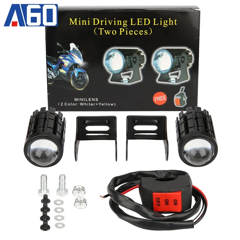 Lampu kabut Laser Led Mini, lampu kabut Laser untuk bekerja, lampu sorot Hi/Lo, lampu depan mengemudi, lampu Laser Led putih, kuning, lampu kabut 8 v-80 V untuk mobil ATV, lampu sepeda motor