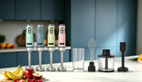 Nouveau Mixeur Plongeant Rétro 2027, Mixeur à Main, Robot Culinaire, Fouet, Batteur à Œufs, Écrase-Pommes