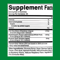 Gummies véganes saveur framboise OEM en gros sous marque privée avec algues marines, fucus et racine de bardane