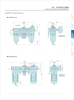 Filtre-lubrificateur pneumatique AC2000/BC3000/BC4000 FRL 3 unités – Traitement de l'air compris filtre, régulateur et lubrificateur