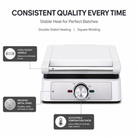Machine à gaufres belges électriques multifonctionnelle 1200W avec logo personnalisé, antiadhésive, 2 tranches, pour le petit-déjeuner