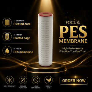 ไมโครฟิลเตรชั่น OEM ODM ผลิตในเกาหลี ไส้กรอง PES ขนาด 20 นิ้ว มีตัวเลือกขนาดรูกรอง - Product Image 5
