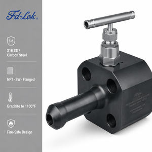 วาล์วรูทเหล็กกล้าคาร์บอนสำหรับเครื่องส่งสัญญาณความดัน 6000PSI SS316 บล็อกและระบายอากาศ พร้อมหน้าแปลน NPT สำหรับแยกส่วนประกอบเครื่องมือ - Product Image 1