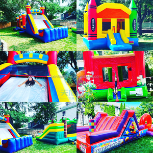 <strong>Happy</strong> Kids Moon Inflatable Moonwalk Jumper <strong>Bouncer</strong> Bouncy Castle Bounce House Party Rental Combo for Sale - Product Image 3