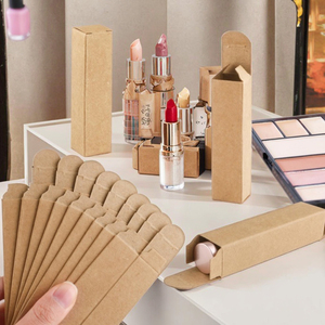 Mini caja de lápiz labial de papel Kraft rectangular de 0,78x0,78x3,34 pulgadas, bálsamo labial, cajas Kraft, botella de aceite de esencia, embalaje para <span class=keywords><strong>maquillaje</strong></span> - Product Image 5
