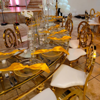 Chaises de banquet de mariage de luxe violettes à la mode aux meilleurs prix