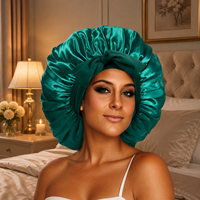 Bonnet de nuit en satin personnalisé pour femmes, bonnet de nuit en polyester avec broderie ou logo sérigraphié, bonnet pour cheveux multicolores