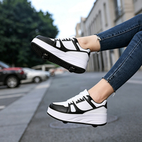 Chaussures à roulettes pour enfants 2 en 1 avec roues amovibles, chaussures à roulettes pour garçons et filles, chaussures légères pour enfants, taille 29-40