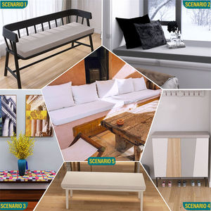 Cojines de exterior de poliéster 100% personalizados con inserto de espuma viscoelástica asiento de Banco rectangular sólido para cojines de silla de adultos a la venta - Product Image 6