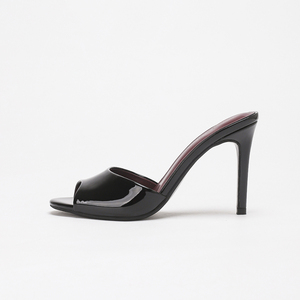 Mules à talon aiguille en cuir verni effet miroir, à bout ouvert, personnalisables, pour femme, idéales pour les soirées et les clubs - Product Image 6