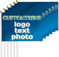 Drapeaux à main personnalisés imperméables avec logo imprimé en polyester pour les défilés, les célébrations, les événements en plein air