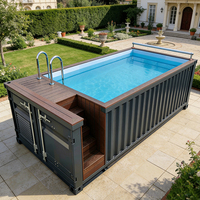 Piscine DIY en conteneur maritime de 40 pieds, pleine taille, avec toit ouvert, vente en gros