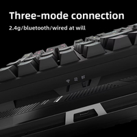 Clavier mécanique ATK V100 Pro sans fil, trois modes, semi-électrolytique, faible latence, design ergonomique, longue autonomie, clavier de jeu