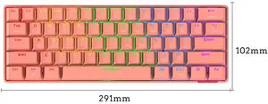 Direto da fábrica AJAZZ STK61 Rainbow cores BT 3.0 Dual-Mode Compact 61 Chave Mecânica Gaming 60% mini teclado