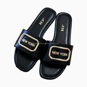 Sandales plates élégantes à bout ouvert pour femmes, style New York, en PU, vente en gros, pour mariée - Product Image 3