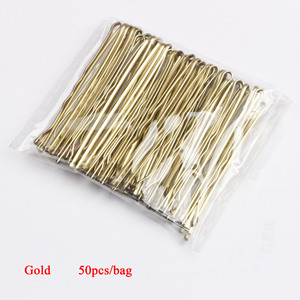 High Quality 7cm Wave <strong>Bobby</strong> <strong>Pins</strong> Gold/Black/Silver/Coffee Color 50Pcs/Bag Metal Hair Clips for Girls - Product Image 5