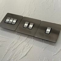 Interrupteur mural de luxe rétro en nickel brillant, en acier inoxydable, prise européenne française 16A, interrupteur d'éclairage 250V USB Type-C