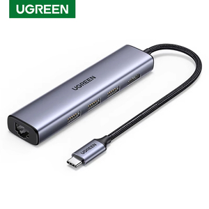 Ugreen cm475 <span class=keywords><strong>USB</strong></span> C HUB 5 trong 1 <span class=keywords><strong>Gigabit</strong></span> Loại C Adapter 1000Mbps RJ45 HDMI <span class=keywords><strong>2.0</strong></span> <span class=keywords><strong>USB</strong></span> Một 3.0 Docking Station cho máy tính xách tay MacBook - Product Image 1