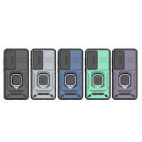 Nouveau support d'anneau de Protection de caméra coulissante armure étui de téléphone portable antichoc pour Samsung S25 Ultra S24FE S23 Plus A14 A24 A34 M15