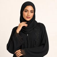 Abaya en dentelle noire sur mesure pour femmes, OEM ODM, vente en gros, vêtements modestes, vêtements islamiques
