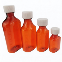 Bouteille en plastique ovale carrée pour sirop contre la toux liquide avec logo personnalisé, scellée, pour médicaments pour animaux de compagnie, avec couvercle